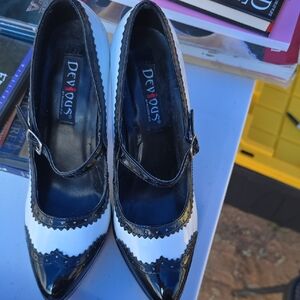 Devious Black and White Women's Heels